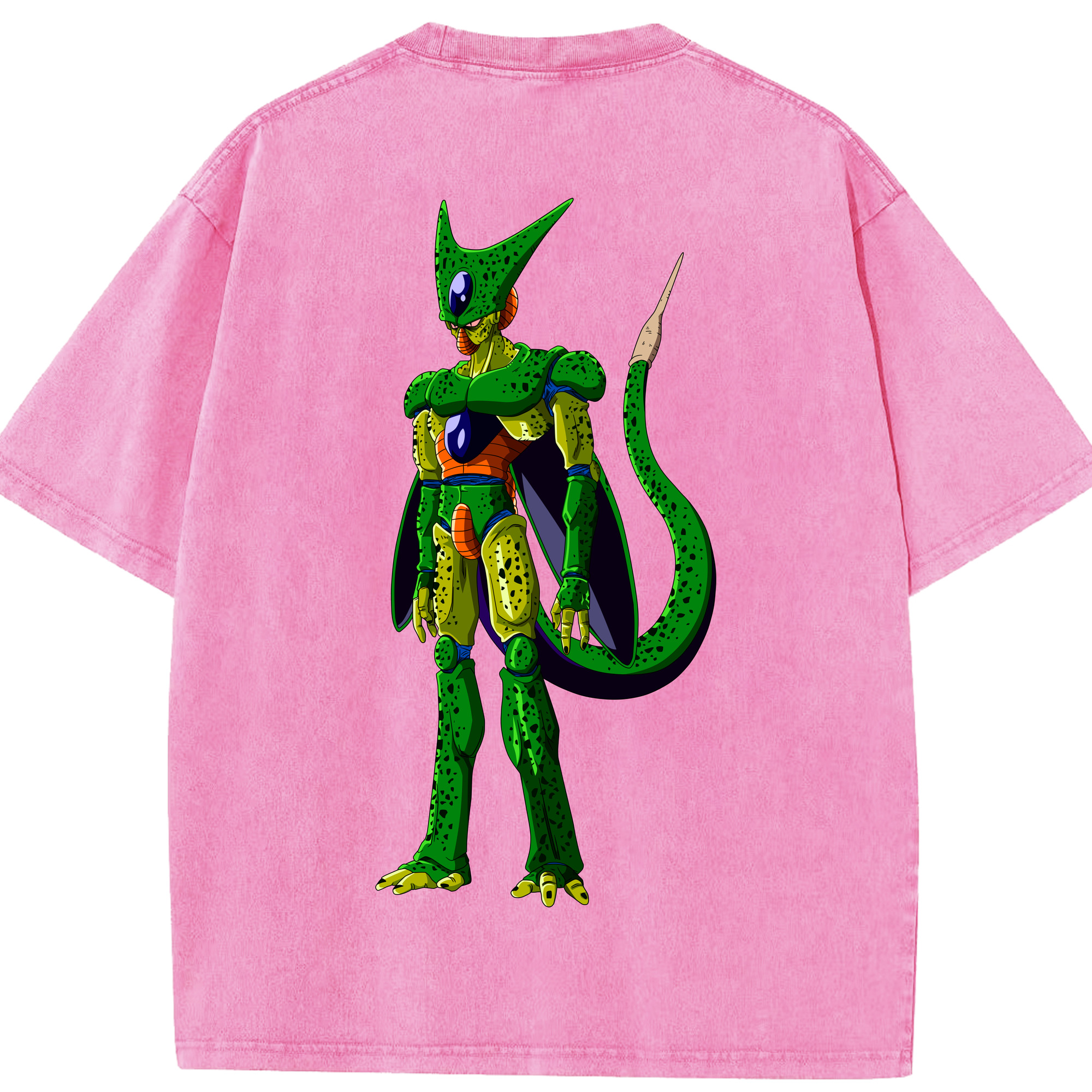 （画像用） ドラゴンボール セル DRAGON BALL Cell 綿100% ヴィンテージ風 半袖Tシャツ（背面プリント）